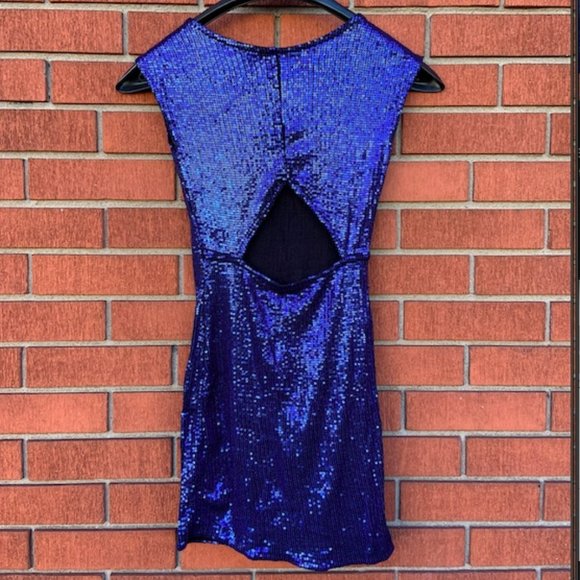 Dynamite Blue Sequence Dress - Picture 2 of 3